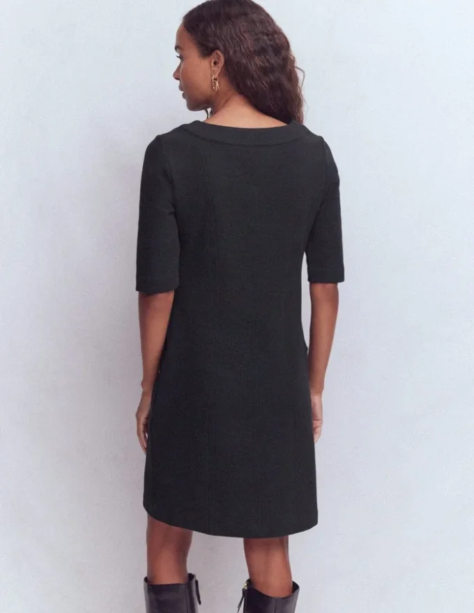 Nessa Ottoman Shift Dress Black Nessa Ottoman Shift Dress Black