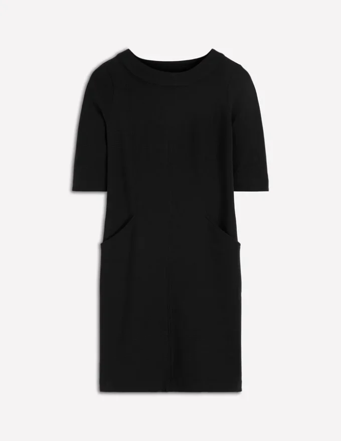 Nessa Ottoman Shift Dress Black Nessa Ottoman Shift Dress Black