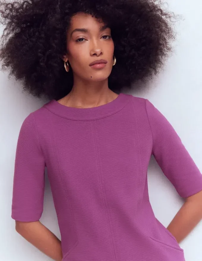 Nessa Ottoman Shift Dress Damson Nessa Ottoman Shift Dress Damson