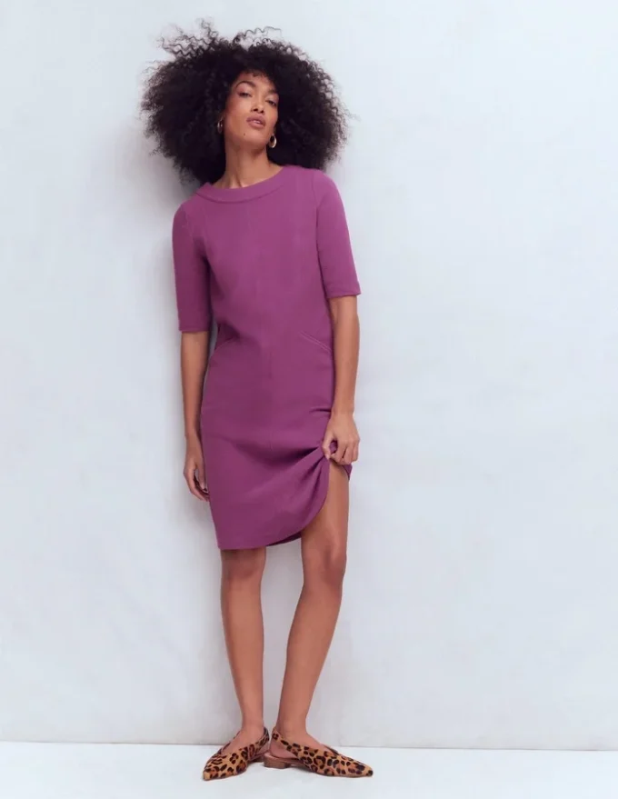 Nessa Ottoman Shift Dress Damson Nessa Ottoman Shift Dress Damson