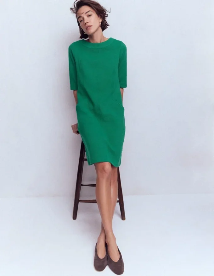 Nessa Ottoman Shift Dress Jewel Green Nessa Ottoman Shift Dress Jewel Green