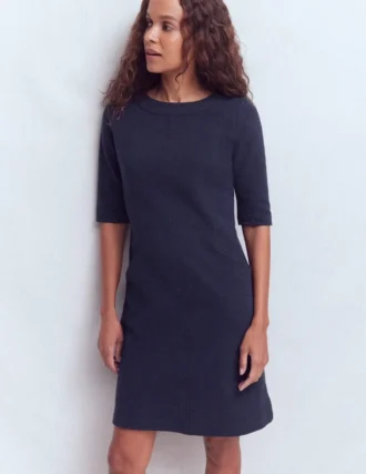 Nessa Ottoman Shift Dress Navy