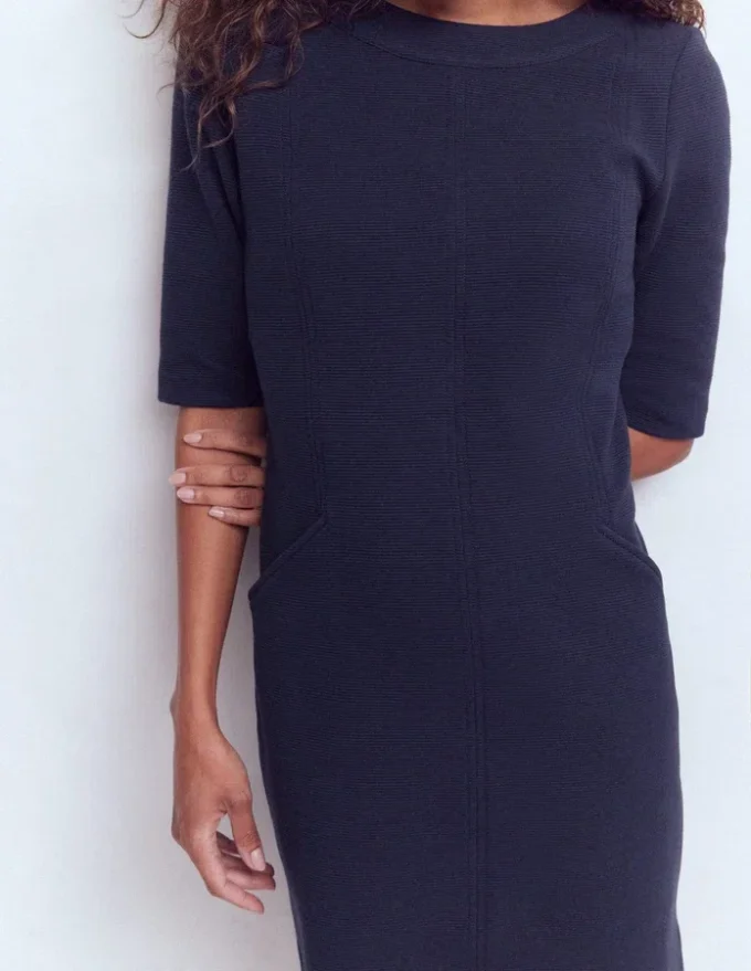 Nessa Ottoman Shift Dress Navy Nessa Ottoman Shift Dress Navy