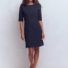 Nessa Ottoman Shift Dress Navy Nessa Ottoman Shift Dress Navy