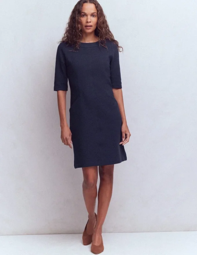 Nessa Ottoman Shift Dress Navy Nessa Ottoman Shift Dress Navy