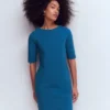 Nessa Ottoman Shift Dress Tourmaline Blue Nessa Ottoman Shift Dress Tourmaline Blue