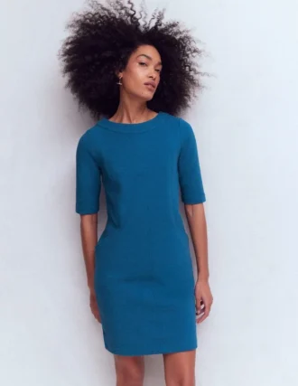 Nessa Ottoman Shift Dress Tourmaline Blue