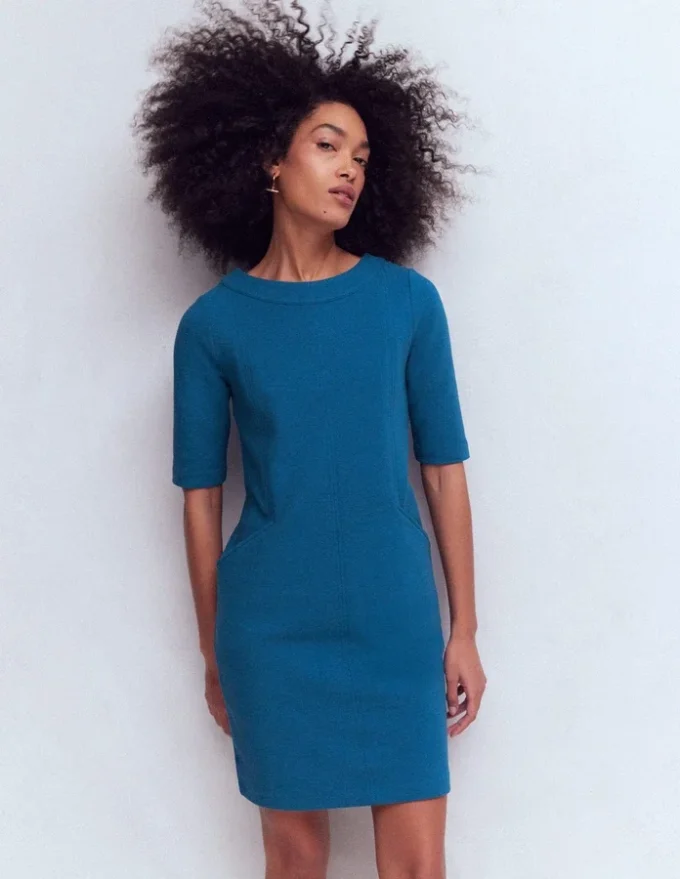 Nessa Ottoman Shift Dress Tourmaline Blue Nessa Ottoman Shift Dress Tourmaline Blue