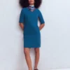 Nessa Ottoman Shift Dress Tourmaline Blue Nessa Ottoman Shift Dress Tourmaline Blue