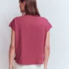 Nina Embroidered Notch T-shirt Malaga, Formica Pink Nina Embroidered Notch T-shirt Malaga, Formica Pink