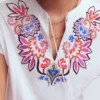 Nina Embroidered Notch T-shirt White – Multi Embroidery Nina Embroidered Notch T-shirt White – Multi Embroidery