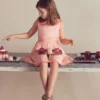 Nostalgic Broderie Dress Neon Coral Seersucker Nostalgic Broderie Dress Neon Coral Seersucker