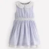 Nostalgic Broderie Dress Salt Blue Ticking Stripe