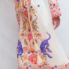 Notch Collar Linen Blend Tunic Multi Tiger Tapestry