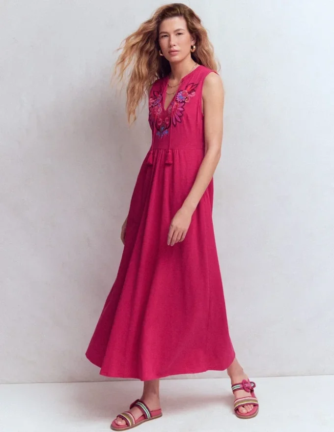 Notch Neck Jersey Maxi Dress Granita Notch Neck Jersey Maxi Dress Granita