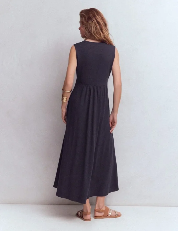 Notch Neck Jersey Maxi Dress Navy Notch Neck Jersey Maxi Dress Navy