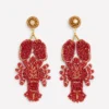 Novelty Beaded Earrings Lobster Novelty Beaded Earrings Lobster