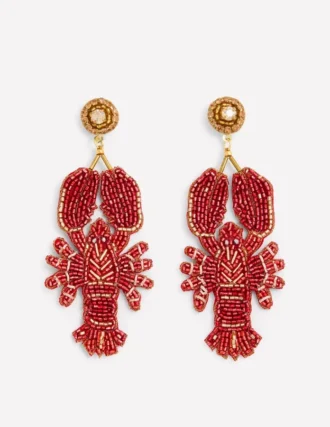Novelty Beaded Earrings Lobster