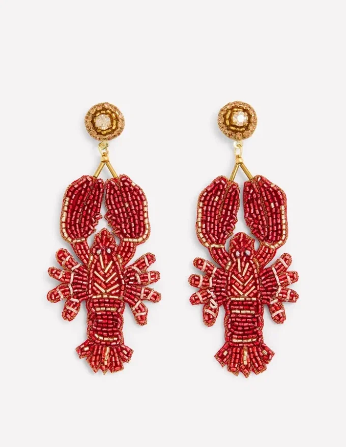 Novelty Beaded Earrings Lobster Novelty Beaded Earrings Lobster