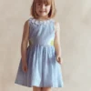 Novelty Cross-back Dress Blue Daisy Applique Novelty Cross-back Dress Blue Daisy Applique