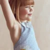 Novelty Cross-back Dress Blue Daisy Applique Novelty Cross-back Dress Blue Daisy Applique