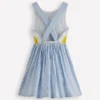 Novelty Cross-back Dress Blue Daisy Applique Novelty Cross-back Dress Blue Daisy Applique
