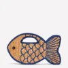 Novelty Fish Clutch Natural/Bright Blue
