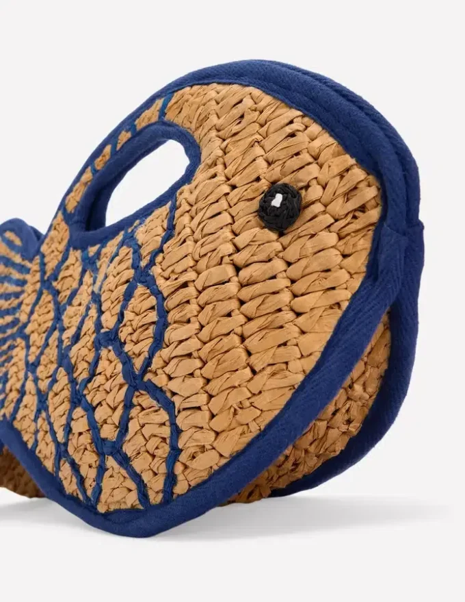 Novelty Fish Clutch Natural/Bright Blue
