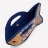 Novelty Fish Clutch Natural/Bright Blue