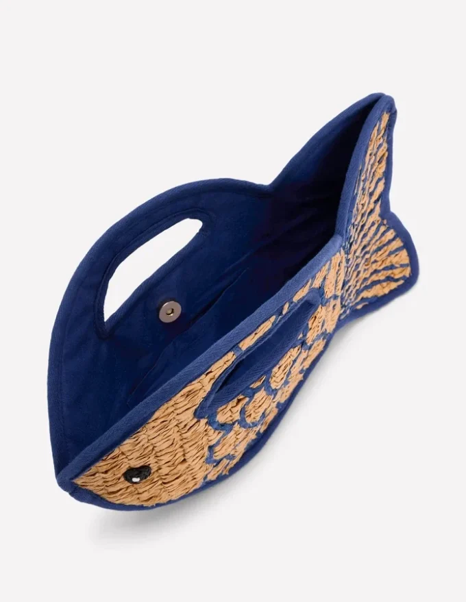 Novelty Fish Clutch Natural/Bright Blue
