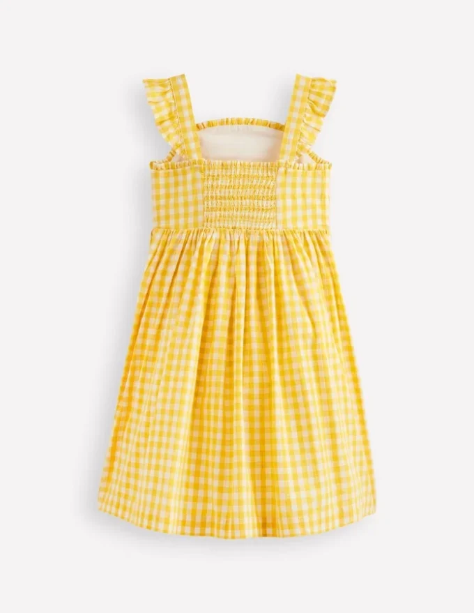 Novelty Strappy Dress Lemon Gingham