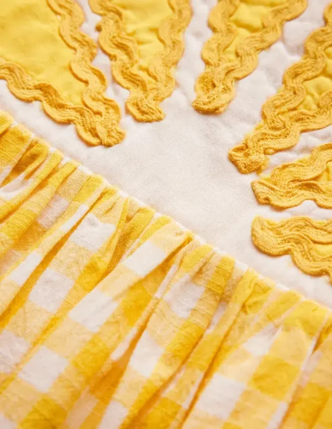 Novelty Strappy Dress Lemon Gingham
