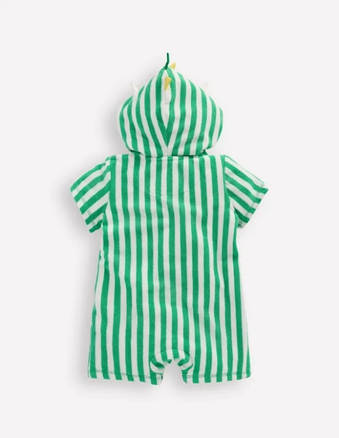 Novelty Towelling Romper Aloe Green Dino Novelty Towelling Romper Aloe Green Dino