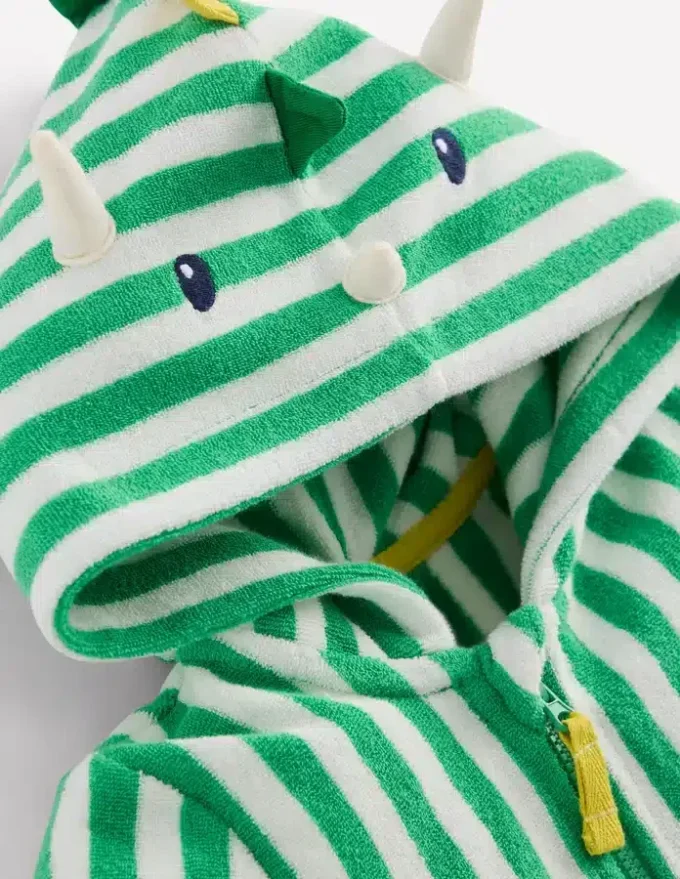 Novelty Towelling Romper Aloe Green Dino Novelty Towelling Romper Aloe Green Dino