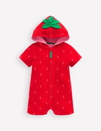 Novelty Towelling Romper Strawberry