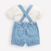 Novelty Woven Overalls Set Blue Stripe Crab Novelty Woven Overalls Set Blue Stripe Crab