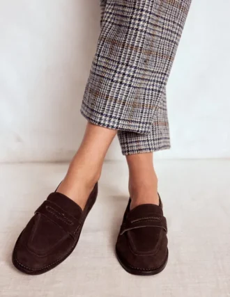 Nya Penny Loafers Bitter Chocolate Suede