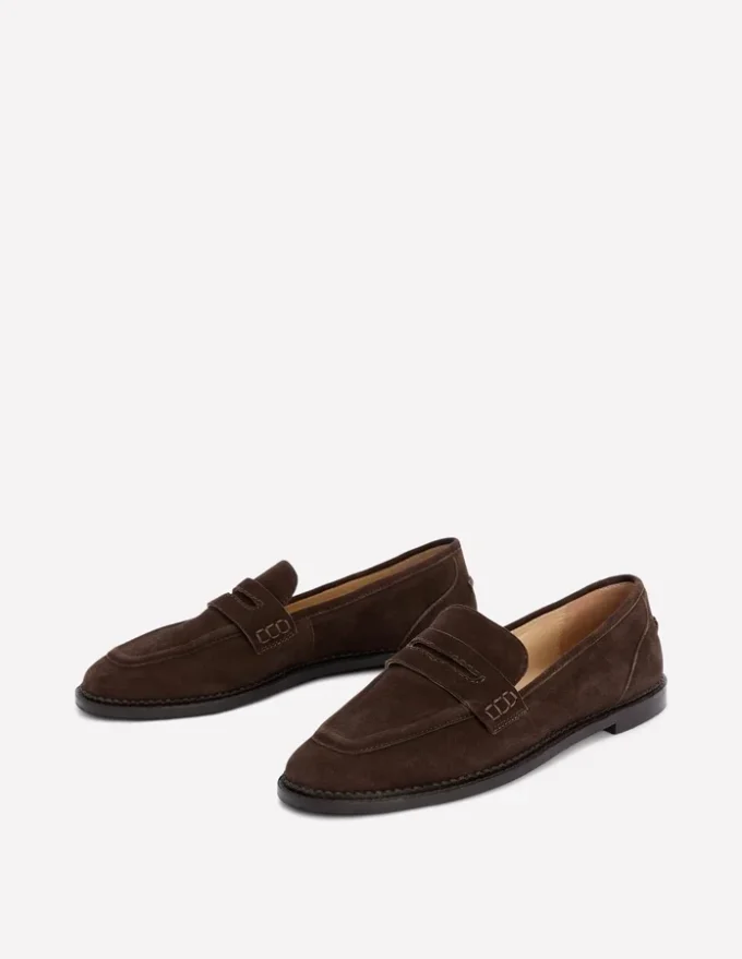 Nya Penny Loafers Bitter Chocolate Suede