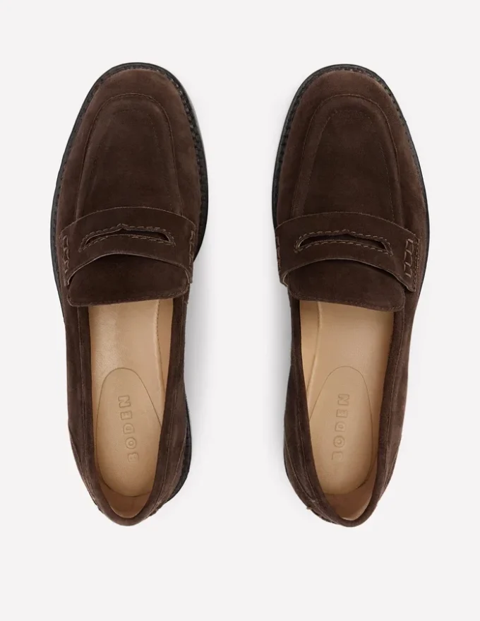 Nya Penny Loafers Bitter Chocolate Suede