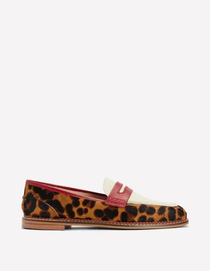 Nya Penny Loafers Leopard Colourblock