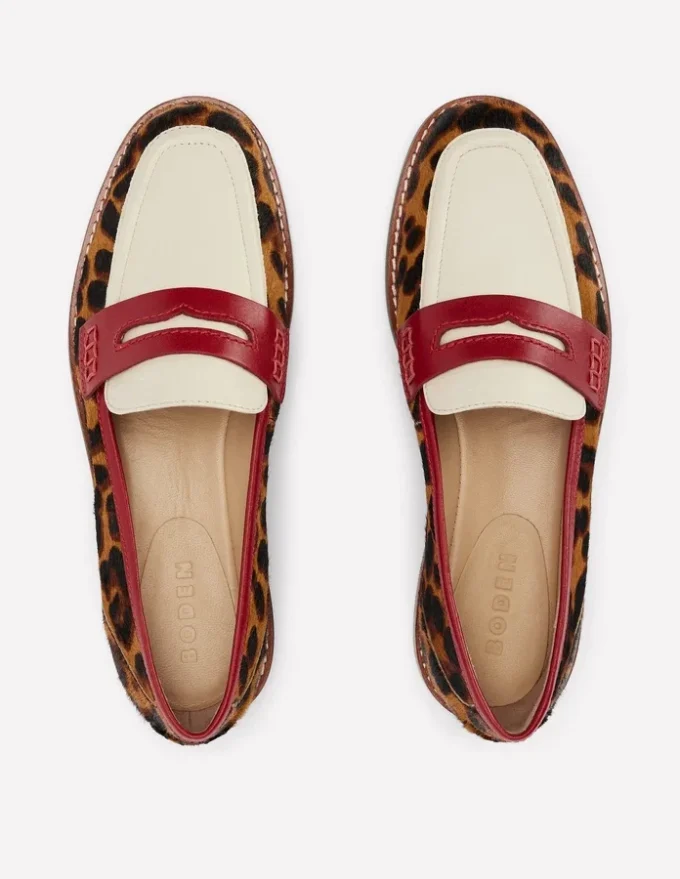 Nya Penny Loafers Leopard Colourblock