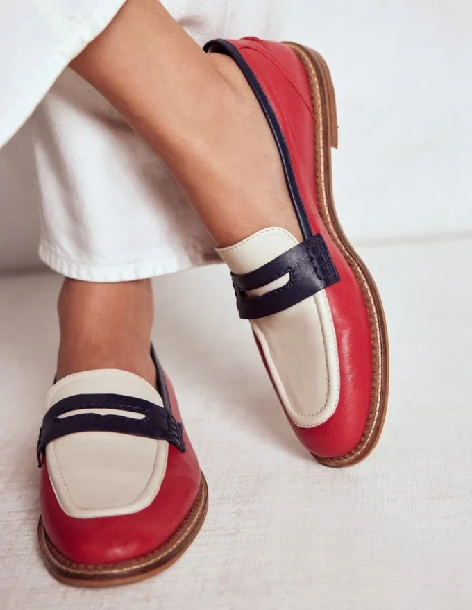 Nya Penny Loafers Pillarbox Red/Navy Nya Penny Loafers Pillarbox Red/Navy