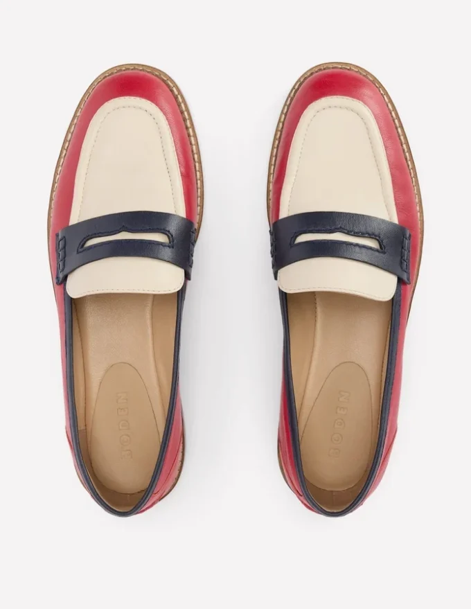 Nya Penny Loafers Pillarbox Red/Navy Nya Penny Loafers Pillarbox Red/Navy