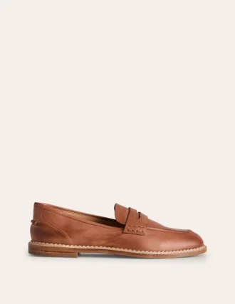 Nya Penny Loafers Tan Burnished Leather