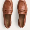 Nya Penny Loafers Tan Burnished Leather Nya Penny Loafers Tan Burnished Leather