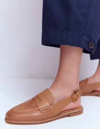 Nya Slingback Penny Loafers Tan