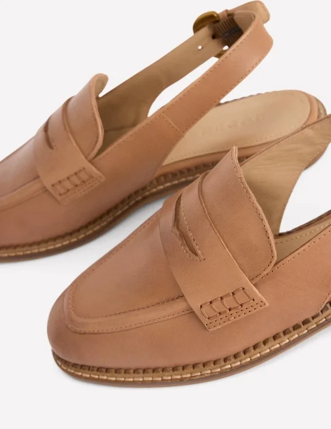 Nya Slingback Penny Loafers Tan Nya Slingback Penny Loafers Tan