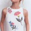 Occasion Short Linen Dress White Embroidery Occasion Short Linen Dress White Embroidery
