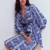Octavia Cotton Dress Blue Ivory Embroidery Octavia Cotton Dress Blue Ivory Embroidery