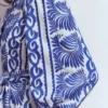 Octavia Cotton Dress Blue Ivory Embroidery Octavia Cotton Dress Blue Ivory Embroidery